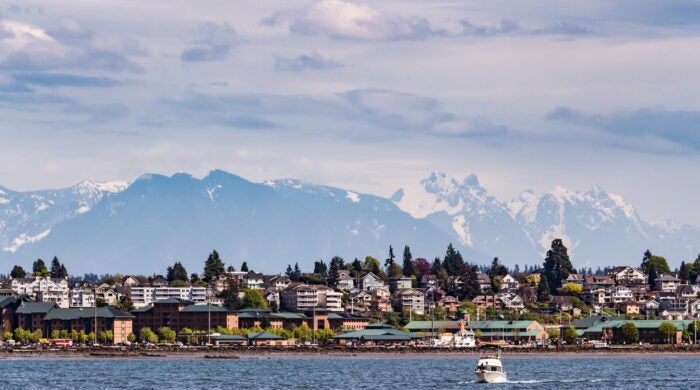 A view of the City of Everett From the Puget Sound. Taken May 2018